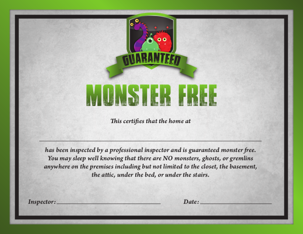 Saint Louis Home Inspection Monster Free Guarantee Certificate